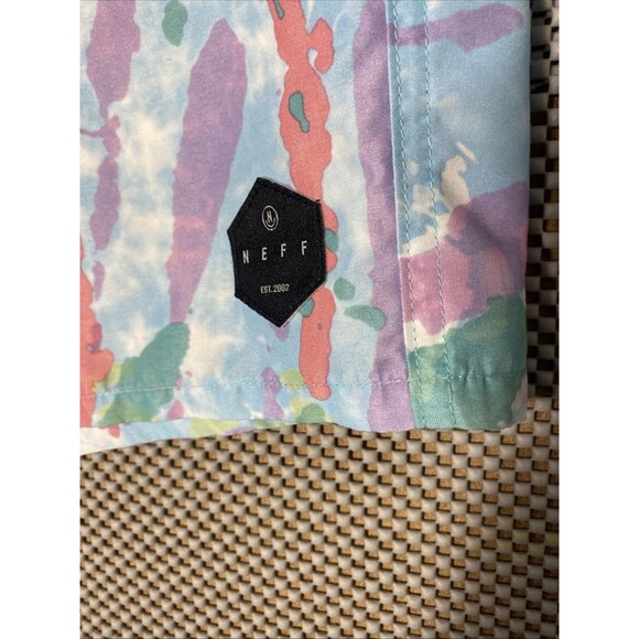 Neff Shorts Mens Size XL Swim Trunks Retro Pastel Tie Dye AOP‎ Rare - Picture 3 of 7